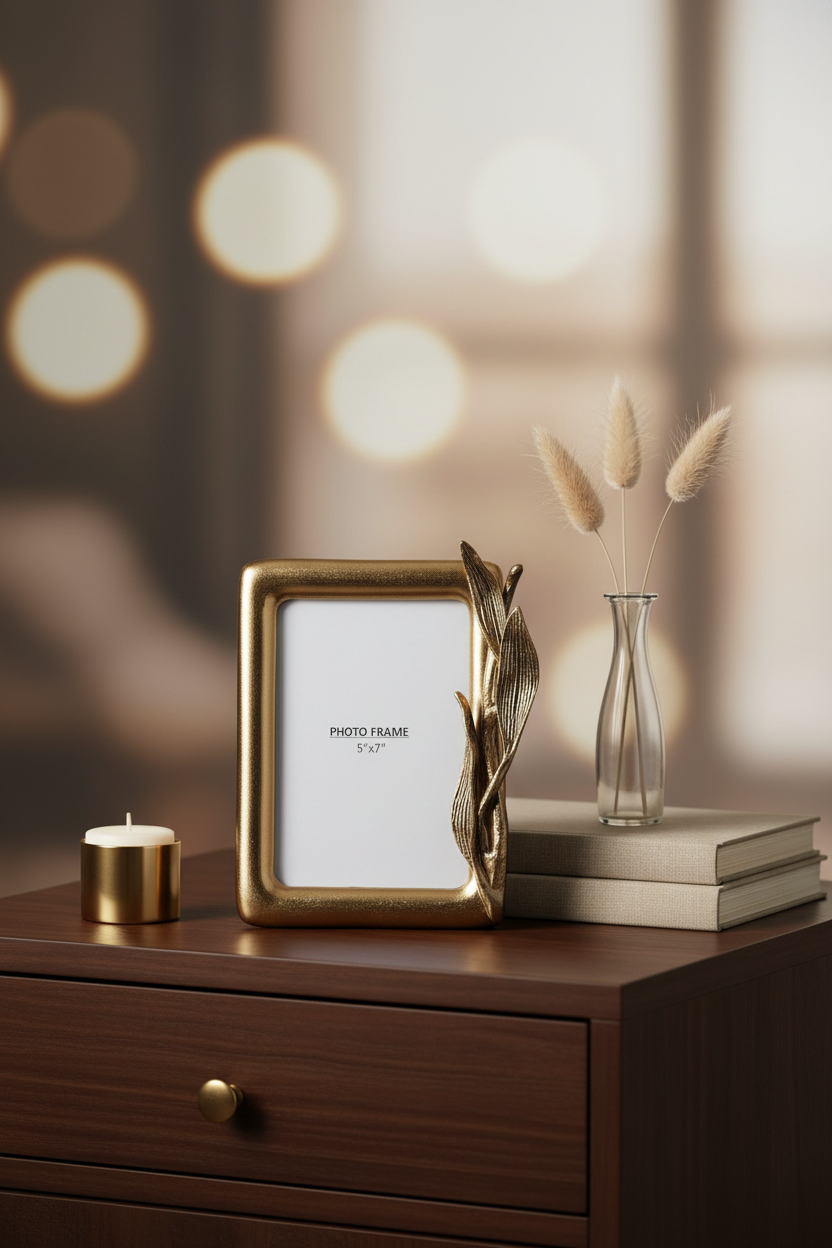 Cornella Leaf Antik Gold Çerçeve Küçük