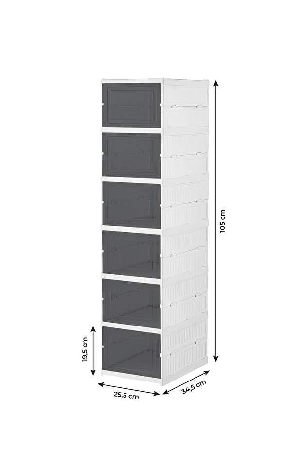 Kitchen Life 6'lı Katlanabilir Ayakkabılık Taşınabilir Çok Amaçlı Geniş Dolap Ve Raf